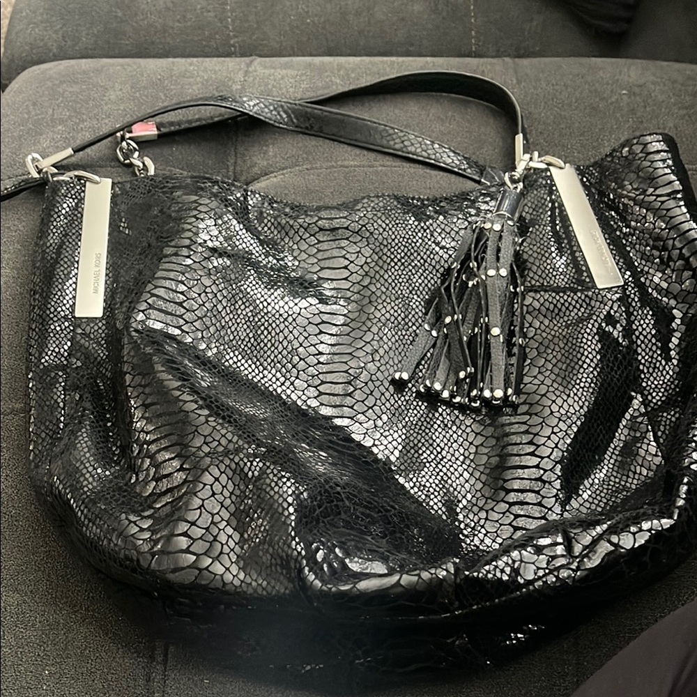 Authentic Michael Kors Black Snakeskin Shoulder Bag